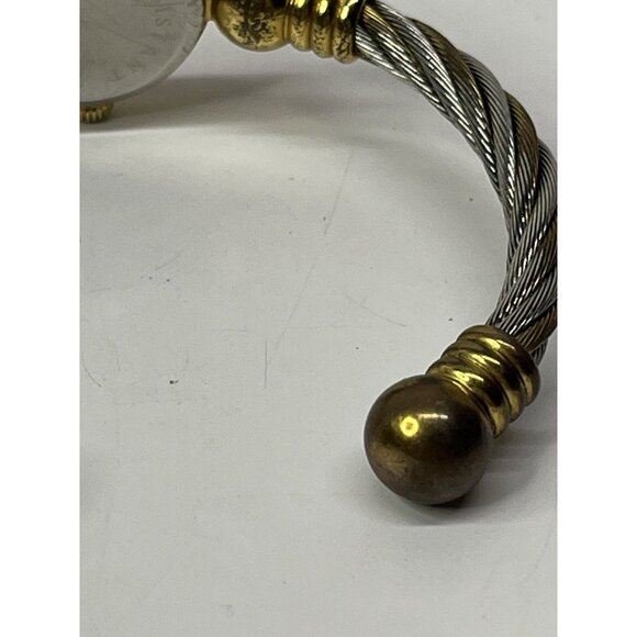 Sukura Quartz Womens Watch Twisted Cable Band Silver Gold Tone Not Working - Picture 12 of 13